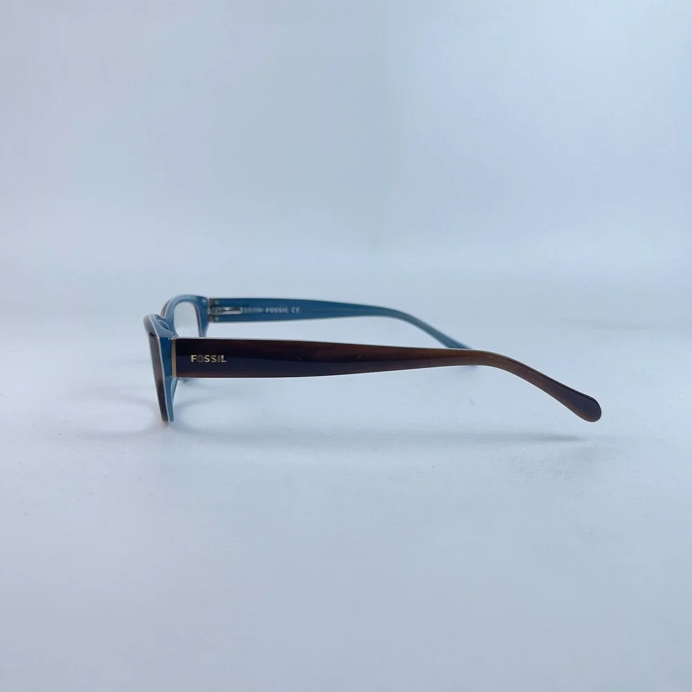 Fossil‎ Cassie 0DY1 Women Eyeglasses Brown & Blue Plastic Full Rim 52-14-135 mm